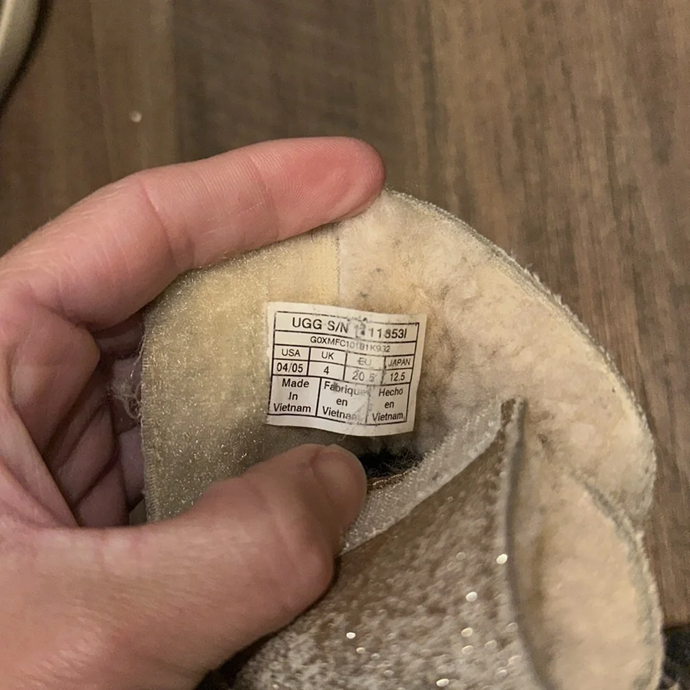 UGG‎ Baby Gold Glitter Boots Size 4/5